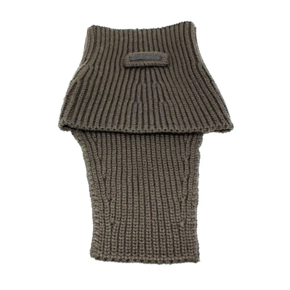 100% Authentic NWoT PRADA Turtleneck Neck Gaiter Green Virgin Wool Dickey $695 - Picture 2 of 3